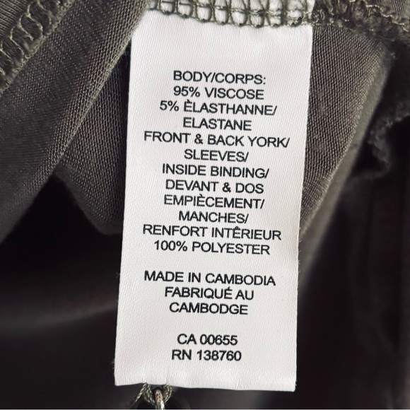 RW&CO.| Chic Charcoal Long Sleeve 2-Tone Knit/Chiffon Cuffed Blouse Sz L - Picture 6 of 6